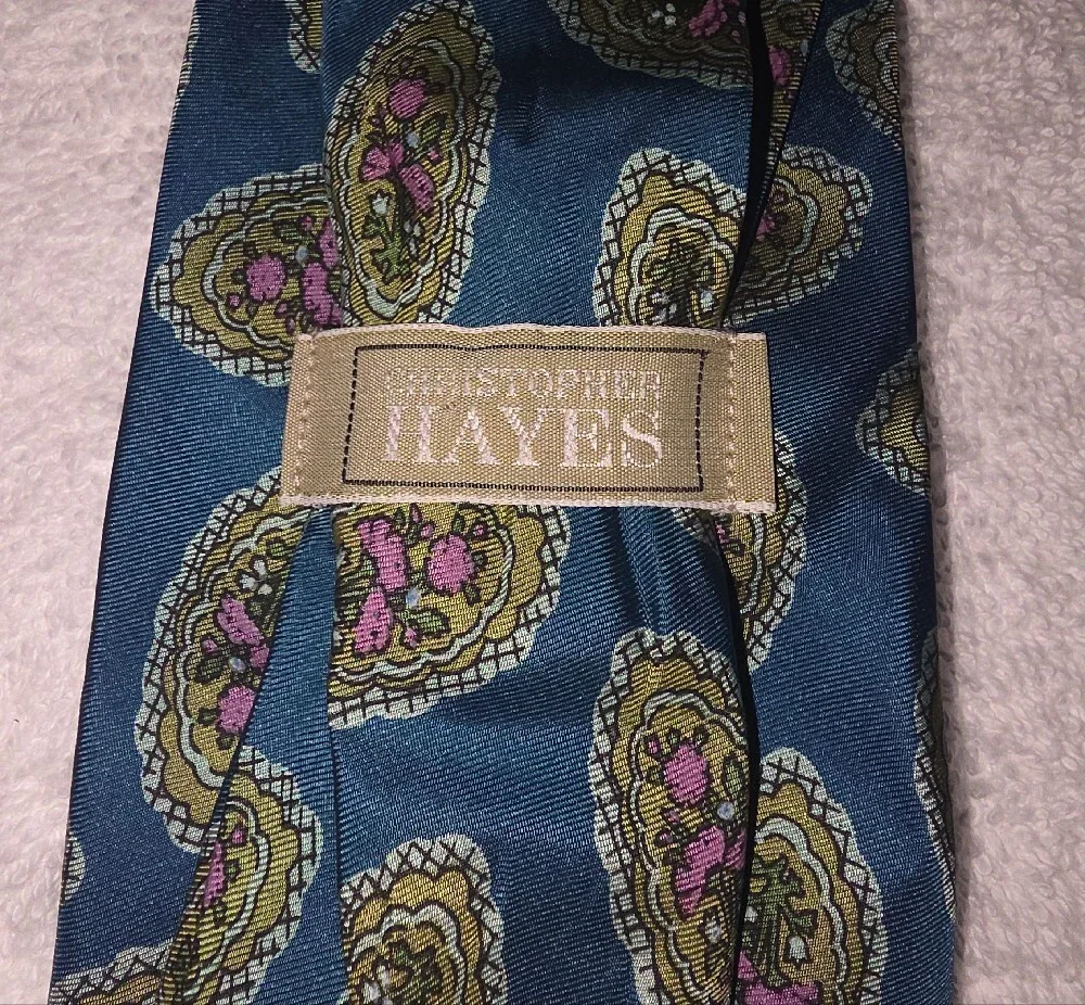 Christopher Hayes teal silk